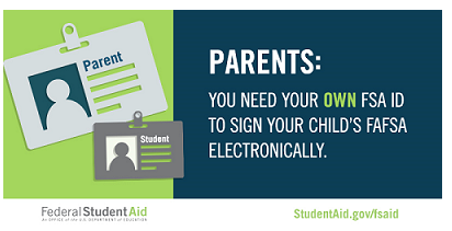 parents: you need your own fsa id to sign your child